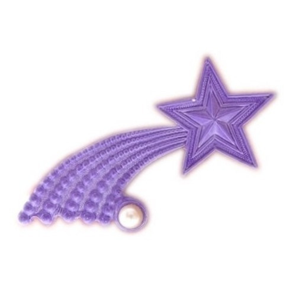 VINTAGE PURPLE SHOOTING STAR VINTAGE ENAMEL FAUX‎ PEARL BROOCH